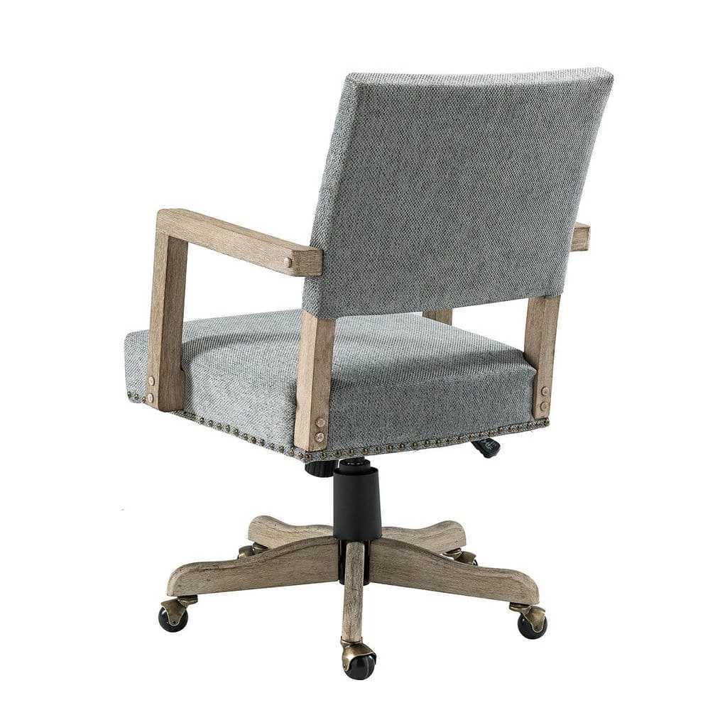 Romilda Grey Swivel Task Chair with Nailhead Trim by JAYDEN CREATION 4 Romilda Grey Swivel Task Chair with Nailhead Trim by JAYDEN CREATION - Image 4