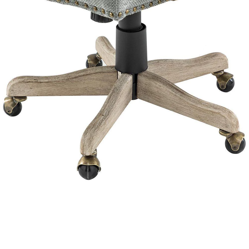 Romilda Grey Swivel Task Chair with Nailhead Trim by JAYDEN CREATION 8 Romilda Grey Swivel Task Chair with Nailhead Trim by JAYDEN CREATION - Image 8