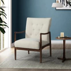 Leon Ivory ArmChair with Button Tufted by JAYDEN CREATION -JAYDEN CREATION Sales ivory jayden creation accent chairs chaf0332 ivory 31 1000