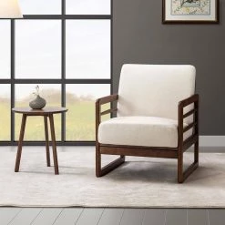 Daphne Ivory ArmChair with Solid Wood Legs by JAYDEN CREATION -JAYDEN CREATION Sales ivory jayden creation accent chairs chaf0339 ivory 31 1000