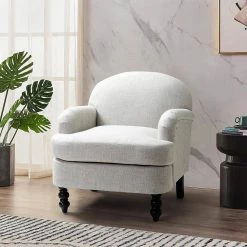 Yadira Ivory ArmChair with Turned Leg by JAYDEN CREATION -JAYDEN CREATION Sales ivory jayden creation accent chairs chdt0319 ivory 31 1000