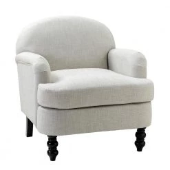 Yadira Ivory ArmChair with Turned Leg by JAYDEN CREATION