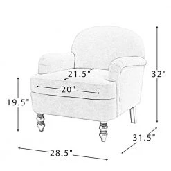 Yadira Ivory ArmChair with Turned Leg by JAYDEN CREATION -JAYDEN CREATION Sales ivory jayden creation accent chairs chdt0319 ivory 76 1000