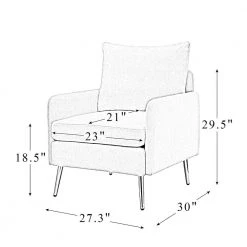 Magnesia Ivory Armchair with Metal Legs (Set of 2) by JAYDEN CREATION 18 Magnesia Ivory Armchair with Metal Legs (Set of 2) by JAYDEN CREATION -JAYDEN CREATION Sales ivory jayden creation accent chairs chhq0414 ivory s2 76 1000