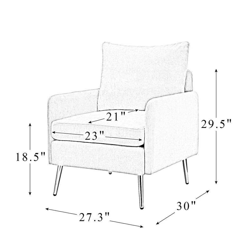 Magnesia Ivory Armchair with Metal Legs (Set of 2) by JAYDEN CREATION 9 Magnesia Ivory Armchair with Metal Legs (Set of 2) by JAYDEN CREATION - Image 9