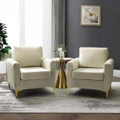 Ennomus Ivory Club Chair with Metal Legs (Set of 2) by JAYDEN CREATION 19 Ennomus Ivory Club Chair with Metal Legs (Set of 2) by JAYDEN CREATION -JAYDEN CREATION Sales ivory jayden creation accent chairs chhq0468 ivory s2 31 1000