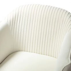 Auder Golden Legs Ivory Accent Barrel Chair with Ruched Design by JAYDEN CREATION 15 Auder Golden Legs Ivory Accent Barrel Chair with Ruched Design by JAYDEN CREATION -JAYDEN CREATION Sales ivory jayden creation accent chairs chm0118 ivory 1f 1000