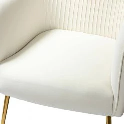 Auder Golden Legs Ivory Accent Barrel Chair with Ruched Design by JAYDEN CREATION 14 Auder Golden Legs Ivory Accent Barrel Chair with Ruched Design by JAYDEN CREATION -JAYDEN CREATION Sales ivory jayden creation accent chairs chm0118 ivory 4f 1000