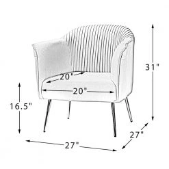 Auder Golden Legs Ivory Accent Barrel Chair with Ruched Design by JAYDEN CREATION 18 Auder Golden Legs Ivory Accent Barrel Chair with Ruched Design by JAYDEN CREATION -JAYDEN CREATION Sales ivory jayden creation accent chairs chm0118 ivory 76 1000