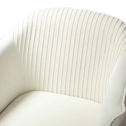 Auder Ivory Upholstery Accent Barrel Chair with Ruched Design (Set of 2) by JAYDEN CREATION -JAYDEN CREATION Sales ivory jayden creation accent chairs chm0118 ivory s2 1f 1000