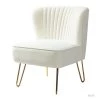 Alonzo Ivory Side Chair with Tufted Back by JAYDEN CREATION