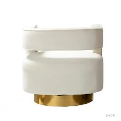 Bettina Golden Legs Ivory Velvet Barrel Arm Chair with Metal Base by JAYDEN CREATION -JAYDEN CREATION Sales ivory jayden creation accent chairs chm0141 ivory 66 1000