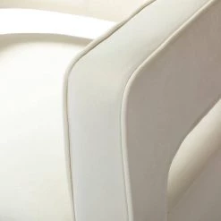 Bettina Golden Base Ivory Comfy Velvet Arm Barrel Chair with Open Back (Set of 2) by JAYDEN CREATION -JAYDEN CREATION Sales ivory jayden creation accent chairs chm0141 ivory s2 44 1000