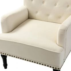 Enrica Ivory Armchair with Nailhead Trim (Set of 2) by JAYDEN CREATION -JAYDEN CREATION Sales ivory jayden creation accent chairs chm0232 ivory s2 4f 1000