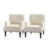 Enrica Ivory Armchair with Nailhead Trim (Set of 2) by JAYDEN CREATION