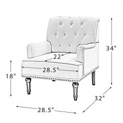 Enrica Ivory Armchair with Nailhead Trim (Set of 2) by JAYDEN CREATION -JAYDEN CREATION Sales ivory jayden creation accent chairs chm0232 ivory s2 76 1000