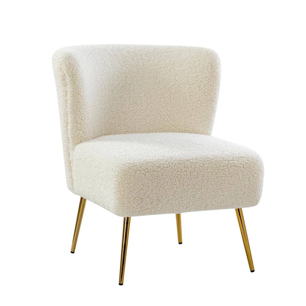 Gabriel Upholstered Ivory Side Chair with Metal Legs by JAYDEN CREATION 1 Gabriel Upholstered Ivory Side Chair with Metal Legs by JAYDEN CREATION