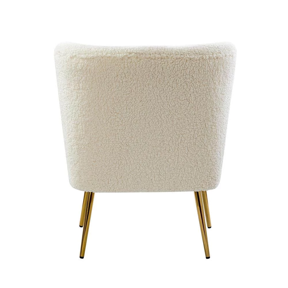 Gabriel Upholstered Ivory Side Chair with Metal Legs by JAYDEN CREATION 3 Gabriel Upholstered Ivory Side Chair with Metal Legs by JAYDEN CREATION - Image 3