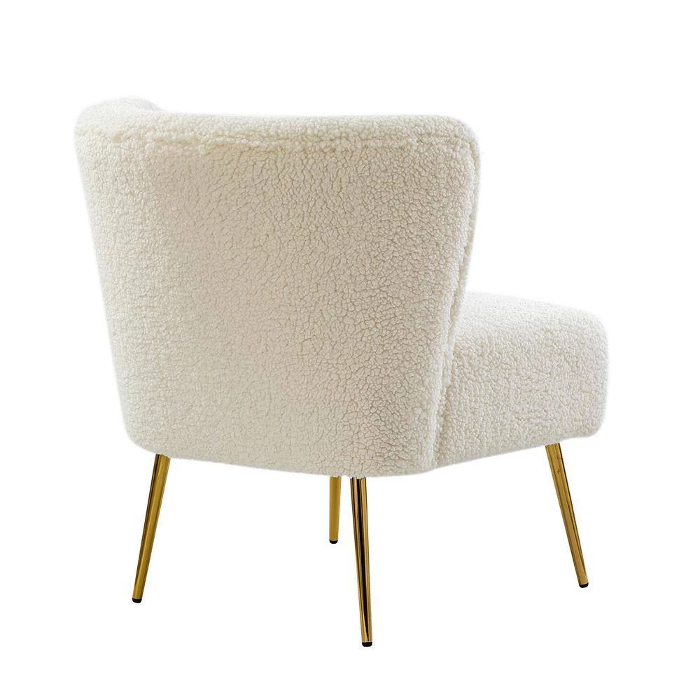 Gabriel Upholstered Ivory Side Chair with Metal Legs by JAYDEN CREATION 4 Gabriel Upholstered Ivory Side Chair with Metal Legs by JAYDEN CREATION - Image 4