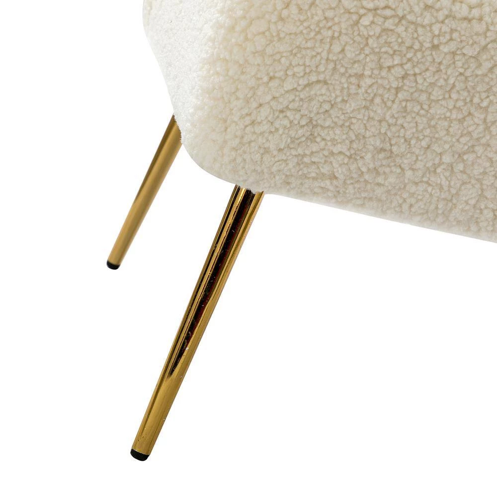 Gabriel Upholstered Ivory Side Chair with Metal Legs by JAYDEN CREATION 8 Gabriel Upholstered Ivory Side Chair with Metal Legs by JAYDEN CREATION - Image 8