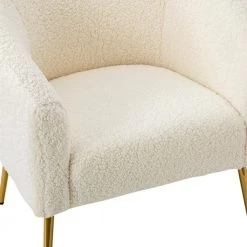 Bolzano Ivory Barrel Chair with Metal Legs by JAYDEN CREATION -JAYDEN CREATION Sales ivory jayden creation accent chairs chm0403 ivory 4f 1000