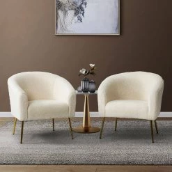 Bolzano Ivory Barrel Chair with Metal Legs (Set of 2) by JAYDEN CREATION 19 Bolzano Ivory Barrel Chair with Metal Legs (Set of 2) by JAYDEN CREATION -JAYDEN CREATION Sales ivory jayden creation accent chairs chm0403 ivory s2 31 1000