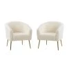 Bolzano Ivory Barrel Chair with Metal Legs (Set of 2) by JAYDEN CREATION