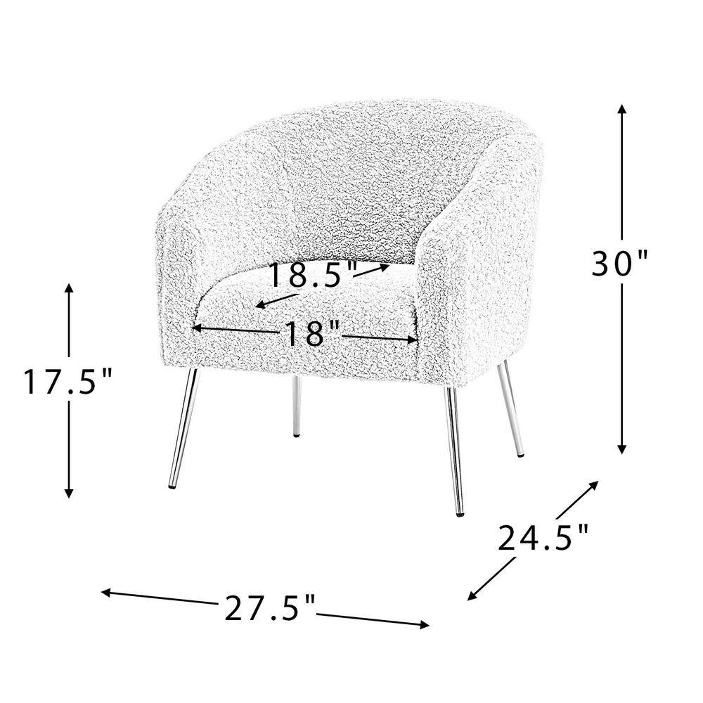 Bolzano Ivory Barrel Chair with Metal Legs (Set of 2) by JAYDEN CREATION 9 Bolzano Ivory Barrel Chair with Metal Legs (Set of 2) by JAYDEN CREATION - Image 9