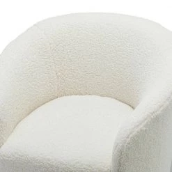 Cadeddu Ivory Swivel Barrel Chair with Metal Base by JAYDEN CREATION -JAYDEN CREATION Sales ivory jayden creation accent chairs chm0450 ivory 4f 1000
