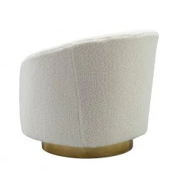 Cadeddu Ivory Swivel Barrel Chair with Metal Base by JAYDEN CREATION -JAYDEN CREATION Sales ivory jayden creation accent chairs chm0450 ivory c3 1000