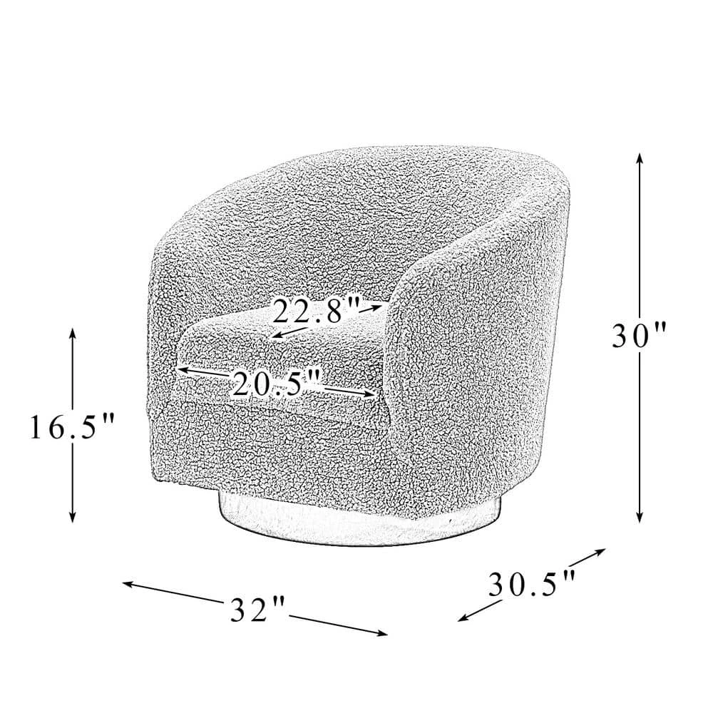 Cadeddu Ivory Swivel Barrel Chair with Metal Base (Set of 2) by JAYDEN CREATION 9 Cadeddu Ivory Swivel Barrel Chair with Metal Base (Set of 2) by JAYDEN CREATION - Image 9