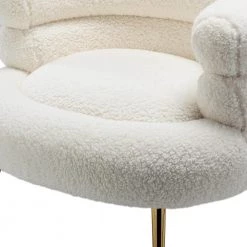 Virbius Ivory Barrel Chair with Metal Legs by JAYDEN CREATION -JAYDEN CREATION Sales ivory jayden creation accent chairs chm0459 ivory 1f 1000