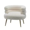 Virbius Ivory Barrel Chair with Metal Legs by JAYDEN CREATION