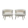 Virbius Ivory Barrel Chair with Metal Legs (Set of 2) by JAYDEN CREATION