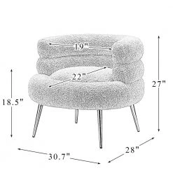 Virbius Ivory Barrel Chair with Metal Legs (Set of 2) by JAYDEN CREATION -JAYDEN CREATION Sales ivory jayden creation accent chairs chm0459 ivory s2 76 1000