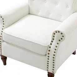 Aegina Ivory Armchair with Nailhead Trim by JAYDEN CREATION -JAYDEN CREATION Sales ivory jayden creation accent chairs chm0528 ivory 4f 1000