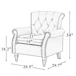 Aegina Ivory Armchair with Nailhead Trim by JAYDEN CREATION -JAYDEN CREATION Sales ivory jayden creation accent chairs chm0528 ivory 76 1000