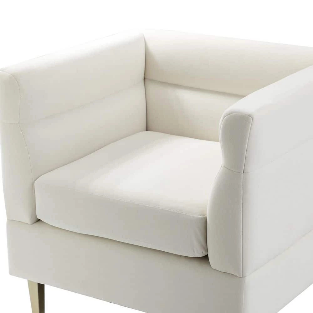 Maya Ivory Barrel Chair with Metal Legs (Set of 2) by JAYDEN CREATION 5 Maya Ivory Barrel Chair with Metal Legs (Set of 2) by JAYDEN CREATION - Image 5