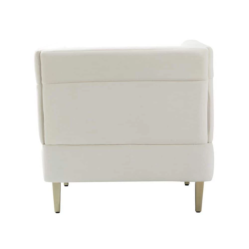 Maya Ivory Barrel Chair with Metal Legs (Set of 2) by JAYDEN CREATION 3 Maya Ivory Barrel Chair with Metal Legs (Set of 2) by JAYDEN CREATION - Image 3