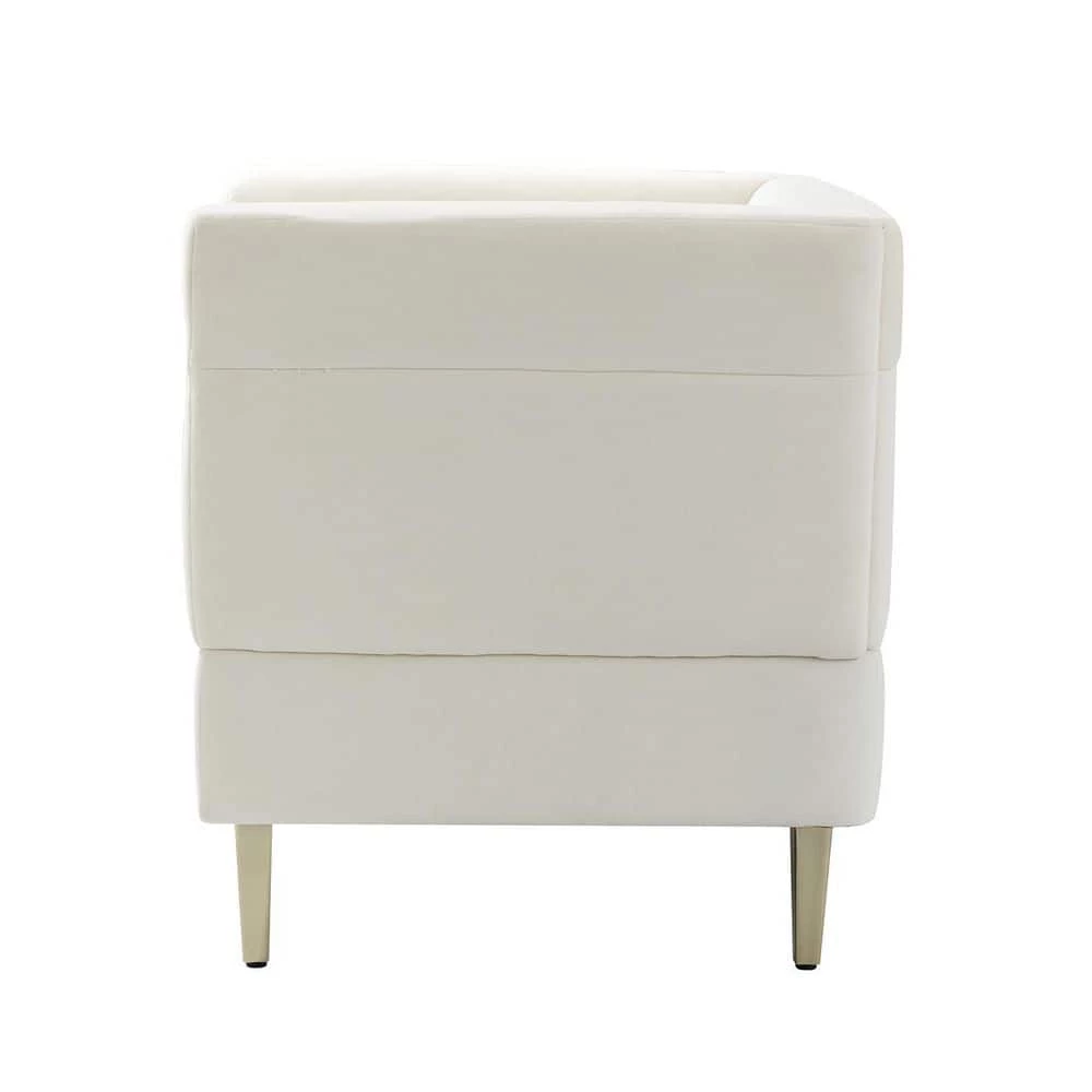 Maya Ivory Barrel Chair with Metal Legs (Set of 2) by JAYDEN CREATION 2 Maya Ivory Barrel Chair with Metal Legs (Set of 2) by JAYDEN CREATION - Image 2