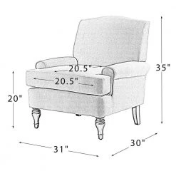 Bastien Ivory Armchair with Wooden Legs by JAYDEN CREATION -JAYDEN CREATION Sales ivory jayden creation accent chairs chm0606 ivory 76 1000