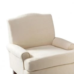 Bastien Ivory Armchair with Wooden Legs (Set of 2) by JAYDEN CREATION -JAYDEN CREATION Sales ivory jayden creation accent chairs chm0606 ivory s2 1f 1000