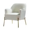 Nora Ivory Gold Legs Accent Chair by JAYDEN CREATION