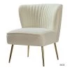 Monica Ivory GoLd Legs Velvet Side Chair by JAYDEN CREATION