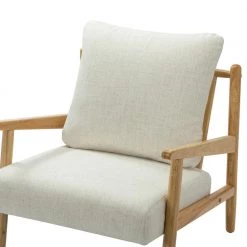 Isse Ivory Armchair with Solid Wood Legs by JAYDEN CREATION -JAYDEN CREATION Sales ivory jayden creation accent chairs chs0554 ivory 1f 1000