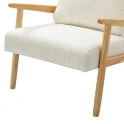 Isse Ivory Armchair with Solid Wood Legs by JAYDEN CREATION -JAYDEN CREATION Sales ivory jayden creation accent chairs chs0554 ivory 4f 1000