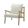 Isse Ivory Armchair with Solid Wood Legs by JAYDEN CREATION