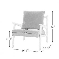 Isse Ivory Armchair with Solid Wood Legs by JAYDEN CREATION -JAYDEN CREATION Sales ivory jayden creation accent chairs chs0554 ivory 76 1000