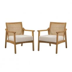 Marita Ivory Rattan Accent Armchair (Set of 2) by JAYDEN CREATION