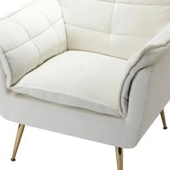 Mδ nico Contemporary and Classic Ivory Armchair with Metal (Set of 2) by JAYDEN CREATION 14 Mδ nico Contemporary and Classic Ivory Armchair with Metal (Set of 2) by JAYDEN CREATION -JAYDEN CREATION Sales ivory jayden creation accent chairs chwh0284 ivory s2 4f 1000